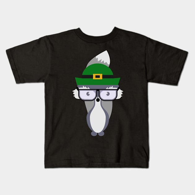 St. Patrick's Day decor with little fox Kids T-Shirt by cocodes